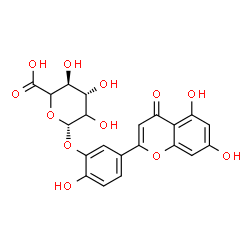 ChemSpider 2D Image | 5-(5,7-Dihydroxy-4-oxo-4H-chromen-2-yl)-2-hydroxyphenyl beta-D-threo-hexopyranosiduronic acid | C21H18O12