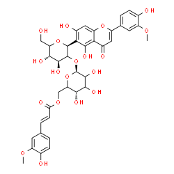 ChemSpider 2D Image | (1S)-1,5-Anhydro-1-[5,7-dihydroxy-2-(4-hydroxy-3-methoxyphenyl)-4-oxo-4H-chromen-6-yl]-2-O-{6-O-[(2E)-3-(4-hydroxy-3-methoxyphenyl)-2-propenoyl]-beta-D-glycero-hexopyranosyl}-D-threo-hexitol | C38H40O19