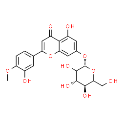 ChemSpider 2D Image | 5-Hydroxy-2-(3-hydroxy-4-methoxyphenyl)-4-oxo-4H-chromen-7-yl beta-D-threo-hexopyranoside | C22H22O11