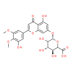 ChemSpider 2D Image | 5-Hydroxy-2-(3-hydroxy-4,5-dimethoxyphenyl)-4-oxo-4H-chromen-7-yl beta-D-threo-hexopyranosiduronic acid | C23H22O13