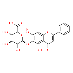 ChemSpider 2D Image | 5,7-Dihydroxy-4-oxo-2-phenyl-4H-chromen-6-yl beta-D-threo-hexopyranosiduronic acid | C21H18O11
