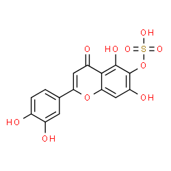 ChemSpider 2D Image | 2-(3,4-Dihydroxyphenyl)-5,7-dihydroxy-4-oxo-4H-chromen-6-yl hydrogen sulfate | C15H10O10S