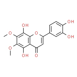 ChemSpider 2D Image | 2-(3,4-Dihydroxyphenyl)-5,8-dihydroxy-6,7-dimethoxy-4H-chromen-4-one | C17H14O8