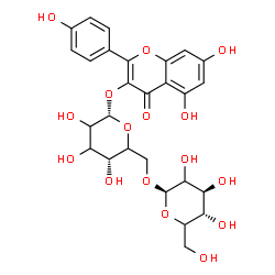 ChemSpider 2D Image | 5,7-Dihydroxy-2-(4-hydroxyphenyl)-4-oxo-4H-chromen-3-yl 6-O-beta-D-threo-hexopyranosyl-alpha-L-glycero-hexopyranoside | C27H30O16