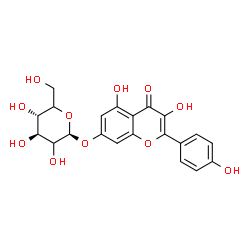 ChemSpider 2D Image | 3,5-Dihydroxy-2-(4-hydroxyphenyl)-4-oxo-4H-chromen-7-yl beta-D-threo-hexopyranoside | C21H20O11