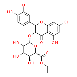 ChemSpider 2D Image | 2-(3,4-Dihydroxyphenyl)-5,7-dihydroxy-4-oxo-4H-chromen-3-yl ethyl beta-D-erythro-hexopyranosiduronate | C23H22O13