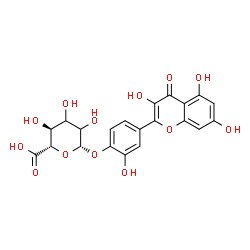ChemSpider 2D Image | 2-Hydroxy-4-(3,5,7-trihydroxy-4-oxo-4H-chromen-2-yl)phenyl beta-D-erythro-hexopyranosiduronic acid | C21H18O13
