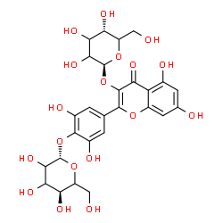 ChemSpider 2D Image | 4-[3-(beta-D-glycero-Hexopyranosyloxy)-5,7-dihydroxy-4-oxo-4H-chromen-2-yl]-2,6-dihydroxyphenyl beta-D-glycero-hexopyranoside | C27H30O18