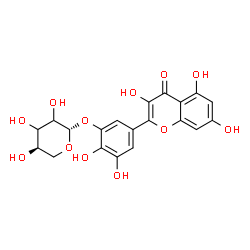 ChemSpider 2D Image | 2,3-Dihydroxy-5-(3,5,7-trihydroxy-4-oxo-4H-chromen-2-yl)phenyl beta-D-glycero-pentopyranoside | C20H18O12