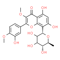 ChemSpider 2D Image | (6S)-2,6-Anhydro-1-deoxy-6-[5,7-dihydroxy-2-(3-hydroxy-4-methoxyphenyl)-3-methoxy-4-oxo-4H-chromen-8-yl]-D-erythro-hexitol | C23H24O11