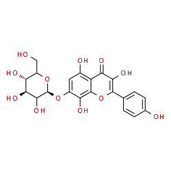 ChemSpider 2D Image | 3,5,8-Trihydroxy-2-(4-hydroxyphenyl)-4-oxo-4H-chromen-7-yl beta-D-threo-hexopyranoside | C21H20O12