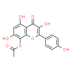 ChemSpider 2D Image | 3,5,7-Trihydroxy-2-(4-hydroxyphenyl)-4-oxo-4H-chromen-8-yl acetate | C17H12O8
