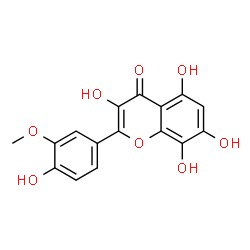 ChemSpider 2D Image | 3,5,7,8-Tetrahydroxy-2-(4-hydroxy-3-methoxyphenyl)-4H-chromen-4-one | C16H12O8