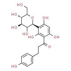 ChemSpider 2D Image | (1S)-1,5-Anhydro-1-{2,4,6-trihydroxy-3-[3-(4-hydroxyphenyl)propanoyl]phenyl}-D-threo-hexitol | C21H24O10