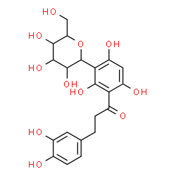 ChemSpider 2D Image | 1,5-Anhydro-1-{3-[3-(3,4-dihydroxyphenyl)propanoyl]-2,4,6-trihydroxyphenyl}hexitol | C21H24O11