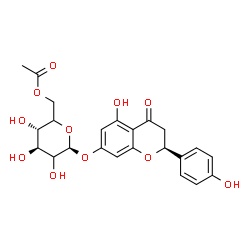 ChemSpider 2D Image | (2S)-5-Hydroxy-2-(4-hydroxyphenyl)-4-oxo-3,4-dihydro-2H-chromen-7-yl 6-O-acetyl-beta-D-threo-hexopyranoside | C23H24O11