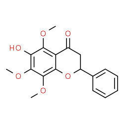 ChemSpider 2D Image | 6-Hydroxy-5,7,8-trimethoxy-2-phenyl-2,3-dihydro-4H-chromen-4-one | C18H18O6