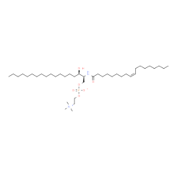 ChemSpider 2D Image | (2S,3R)-3-Hydroxy-2-[(9Z)-9-octadecenoylamino]octadecyl 2-(trimethylammonio)ethyl phosphate | C41H83N2O6P