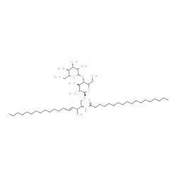 ChemSpider 2D Image | N-[(2S,3R,4E)-1-{[4-O-(alpha-L-erythro-Hexopyranosyl)-beta-D-threo-hexopyranosyl]oxy}-3-hydroxy-4-octadecen-2-yl]octadecanamide | C48H91NO13