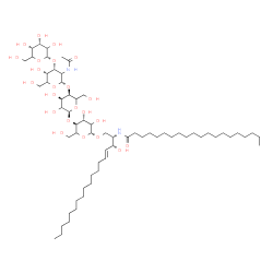 ChemSpider 2D Image | N-[(2S,3R,4E)-1-{[alpha-L-erythro-Hexopyranosyl-(1->3)-2-acetamido-2-deoxy-alpha-L-erythro-hexopyranosyl-(1->4)-alpha-L-erythro-hexopyranosyl-(1->4)-beta-D-threo-hexopyranosyl]oxy}-3-hydroxy-4-octadec
en-2-yl]icosanamide | C64H118N2O23