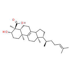 ChemSpider 2D Image | (3beta,4alpha,5alpha,14xi)-3-Hydroxy-4-methylcholesta-8,24-diene-4-carboxylic acid | C29H46O3