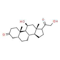 ChemSpider 2D Image | (5beta,11beta,17xi)-11,21-Dihydroxypregnane-3,20-dione | C21H32O4
