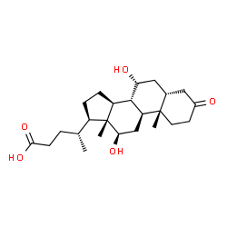 ChemSpider 2D Image | (5beta,7alpha,12beta)-7,12-Dihydroxy-3-oxocholan-24-oic acid | C24H38O5