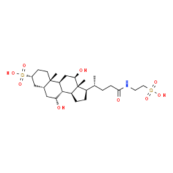 ChemSpider 2D Image | (3alpha,5beta,7alpha,12beta)-7,12-Dihydroxy-24-oxo-24-[(2-sulfoethyl)amino]cholane-3-sulfonic acid | C26H45NO9S2
