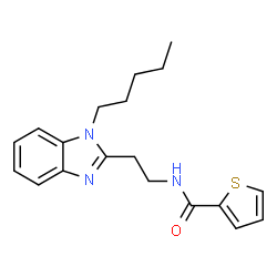 ChemSpider 2D Image | N-[2-(1-Pentyl-1H-benzimidazol-2-yl)ethyl]-2-thiophenecarboxamide | C19H23N3OS