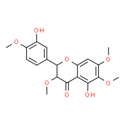ChemSpider 2D Image | 5-Hydroxy-2-(3-hydroxy-4-methoxyphenyl)-3,6,7-trimethoxy-2,3-dihydro-4H-chromen-4-one | C19H20O8