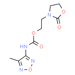 ChemSpider 2D Image | 2-(2-Oxo-1,3-oxazolidin-3-yl)ethyl (4-methyl-1,2,5-oxadiazol-3-yl)carbamate | C9H12N4O5