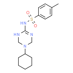 ChemSpider 2D Image | N-(5-Cyclohexyl-1,4,5,6-tetrahydro-1,3,5-triazin-2-yl)-4-methylbenzenesulfonamide | C16H24N4O2S