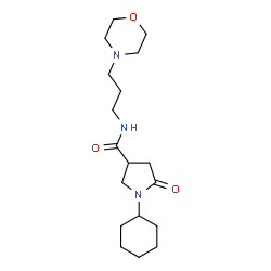 ChemSpider 2D Image | 1-Cyclohexyl-N-[3-(4-morpholinyl)propyl]-5-oxo-3-pyrrolidinecarboxamide | C18H31N3O3