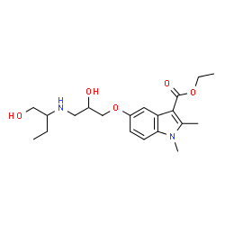 ChemSpider 2D Image | Ethyl 5-{2-hydroxy-3-[(1-hydroxy-2-butanyl)amino]propoxy}-1,2-dimethyl-1H-indole-3-carboxylate | C20H30N2O5