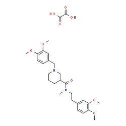 ChemSpider 2D Image | 1-(3,4-Dimethoxybenzyl)-N-[2-(3,4-dimethoxyphenyl)ethyl]-N-methyl-3-piperidinecarboxamide ethanedioate (1:1) | C28H38N2O9