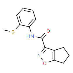 ChemSpider 2D Image | N-[2-(Methylsulfanyl)phenyl]-5,6-dihydro-4H-cyclopenta[d][1,2]oxazole-3-carboxamide | C14H14N2O2S