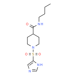 ChemSpider 2D Image | N-Butyl-1-(1H-imidazol-5-ylsulfonyl)-4-piperidinecarboxamide | C13H22N4O3S