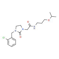 ChemSpider 2D Image | 2-[3-(2-Chlorobenzyl)-2-oxo-1-imidazolidinyl]-N-(3-isopropoxypropyl)acetamide | C18H26ClN3O3