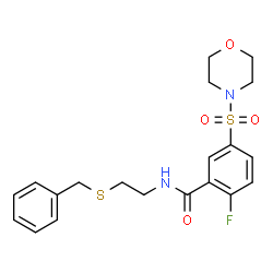ChemSpider 2D Image | N-[2-(Benzylsulfanyl)ethyl]-2-fluoro-5-(4-morpholinylsulfonyl)benzamide | C20H23FN2O4S2