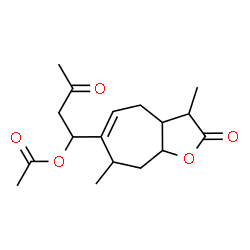 ChemSpider 2D Image | 1-(3,7-Dimethyl-2-oxo-3,3a,4,7,8,8a-hexahydro-2H-cyclohepta[b]furan-6-yl)-3-oxobutyl acetate | C17H24O5