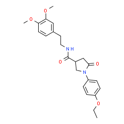 ChemSpider 2D Image | N-[2-(3,4-Dimethoxyphenyl)ethyl]-1-(4-ethoxyphenyl)-5-oxo-3-pyrrolidinecarboxamide | C23H28N2O5