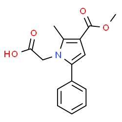 ChemSpider 2D Image | [3-(Methoxycarbonyl)-2-methyl-5-phenyl-1H-pyrrol-1-yl]acetic acid | C15H15NO4