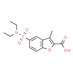 ChemSpider 2D Image | 5-(Diethylsulfamoyl)-3-methyl-1-benzofuran-2-carboxylic acid | C14H17NO5S