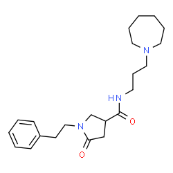 ChemSpider 2D Image | N-[3-(1-Azepanyl)propyl]-5-oxo-1-(2-phenylethyl)-3-pyrrolidinecarboxamide | C22H33N3O2