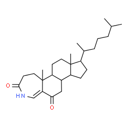ChemSpider 2D Image | 5a,7a-Dimethyl-8-(6-methyl-2-heptanyl)-2,4,5,5a,5b,6,7,7a,8,9,10,10a,10b,11-tetradecahydrocyclopenta[5,6]naphtho[2,1-c]azepine-3,12-dione | C27H43NO2