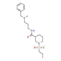 ChemSpider 2D Image | N-{3-[Benzyl(methyl)amino]propyl}-1-(propylsulfonyl)-3-piperidinecarboxamide | C20H33N3O3S