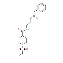 ChemSpider 2D Image | N-{3-[Benzyl(methyl)amino]propyl}-1-(propylsulfonyl)-4-piperidinecarboxamide | C20H33N3O3S