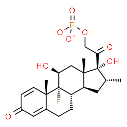 ChemSpider 2D Image | (11beta,16alpha)-9-Fluoro-11,17-dihydroxy-16-methyl-3,20-dioxopregna-1,4-dien-21-yl phosphate | C22H28FO8P