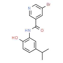 ChemSpider 2D Image | 5-Bromo-N-(2-hydroxy-5-isopropylphenyl)nicotinamide | C15H15BrN2O2