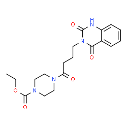 ChemSpider 2D Image | Ethyl 4-[4-(2,4-dioxo-1,4-dihydro-3(2H)-quinazolinyl)butanoyl]-1-piperazinecarboxylate | C19H24N4O5